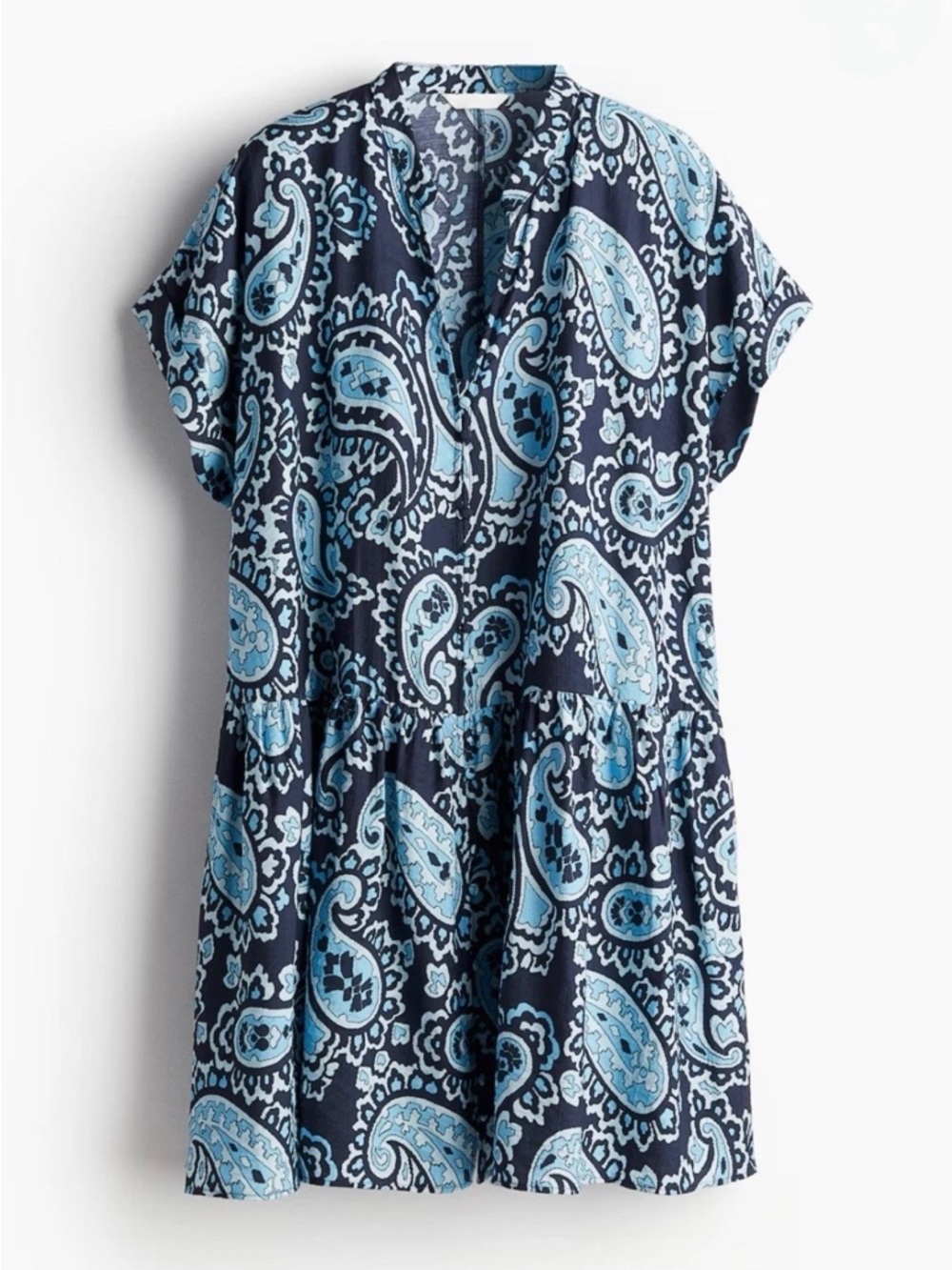 H&M Beach Lunch Lounge 
Loose Fit Tunic Paisley Mini Dress Medium